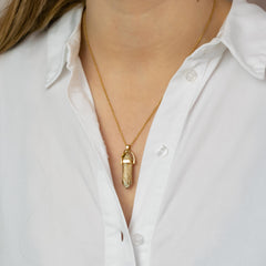 Halskette mit Anhänger Bild Jaspis (Harmonie) Gold
