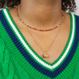 Tigerauge Rohstein Kette Gold