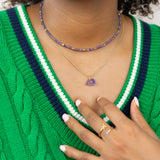 Amethyst Raw Stone Necklace Gold