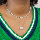 Edelstein Choker Morganit (Mitgefühl) Silber
