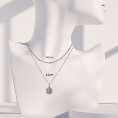 Love Coin Birthstone Necklace Silver