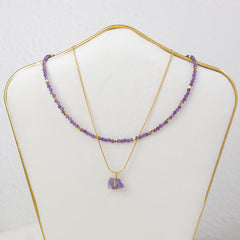 Gemstone Choker Amethyst Gold