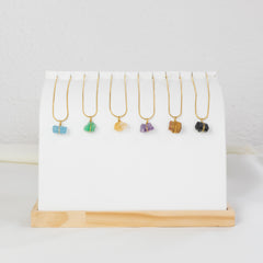 Gemstone Necklace Raw Black Tourmaline Stone Gold