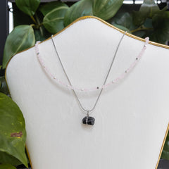 Gemstone Choker Rose Quartz Silver