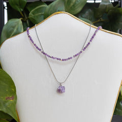 Gemstone Choker Amethyst Silver